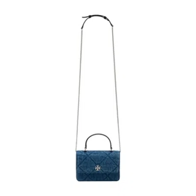 Tory Burch Kira Diamond Mini Top Handle Purse In Blue