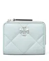 Tory Burch Kira Diamond Quilt Bi-fold Wallet In Ice Blue