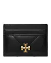 Tory Burch Kira Chevron Diamond Quilt Card Case Black In Black