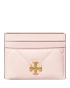 Tory Burch Kira Diamond Quilt Card Case In Rose Salt/gold