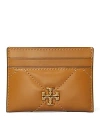 Tory Burch Kira Diamond Quilt Card Case In Tan/gold