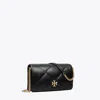 Tory Burch Kira Diamond Quilt Chain Wallet In Black