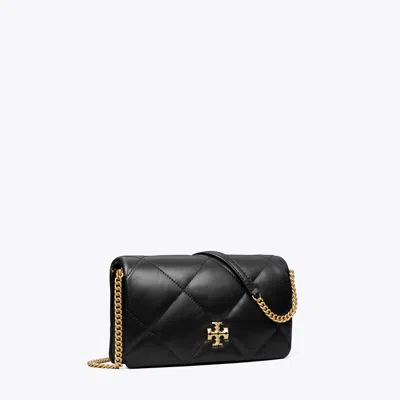 Tory Burch Kira Diamond Quilt Chain Wallet In Black