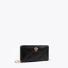 Tory Burch Kira Diamond-quilted Charm Continental Wallet In Black