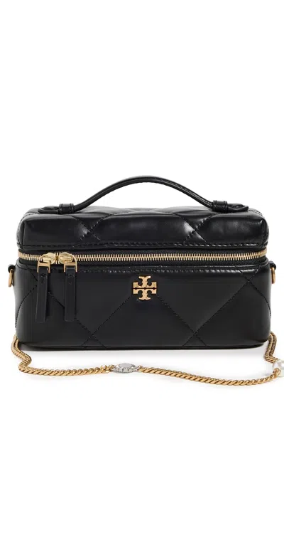 Tory Burch Kira Diamond Quilt Charm East West Vanity Case Black