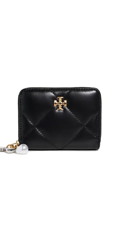 Tory Burch Kira Diamond Quilt Charm Wallet Black