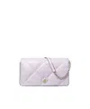 Tory Burch Kira Diamond Quilt Clover Chain Wallet In Purple