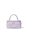Tory Burch Kira Clover Quilted Leather Vanity Top-handle Bag In Purple