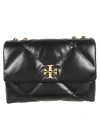 Tory Burch Kira Double Strap Black Leather Bag In Black