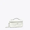 Tory Burch Kira Diamond Quilt Distressed Charm Vanity Case In White