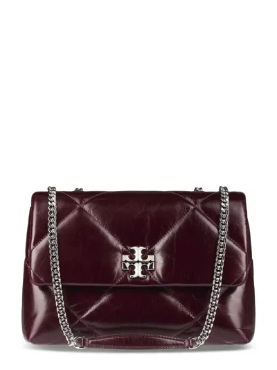 Tory Burch Kira Diamond Quilt Distressed Convertible Shoulder Bag In Burgundy