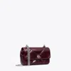 Tory Burch Kira Diamond Quilt Distressed Mini Flap Bag In Red