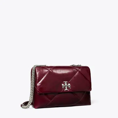 Tory Burch Kira Diamond Quilt Distressed Shoulder Bag In Red