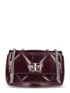 Tory Burch Kira Diamond Quilt Distressed Small Convertible Shoulder Bag In Burgundy