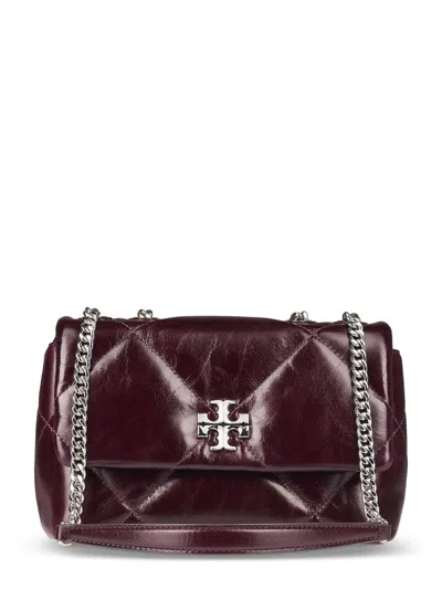 Tory Burch Kira Diamond Quilt Distressed Small Convertible Shoulder Bag In Burgundy