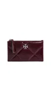 Tory Burch Kira Diamond Quilt Distressed Small Zip Bag Dark Carmine In Red
