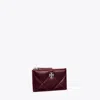 Tory Burch Kira Diamond Quilt Distressed Zip Card Case In Red