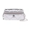Tory Burch Kira Diamond Quilt East West Crossbody In Silver