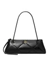 Tory Burch Kira Quilted Leather East-west Shoulder Bag In Black