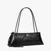 Tory Burch Kira Diamond Quilt East-west Shoulder Bag In Black