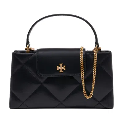 Tory Burch Kira Diamond Quilt East West Top Handle Purse In Black