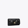 Tory Burch Kira Diamond Quilt Flap Wallet In Black