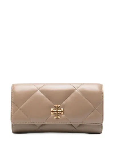 Tory Burch Kira Diamond Quilt Flap Wallet In Brown