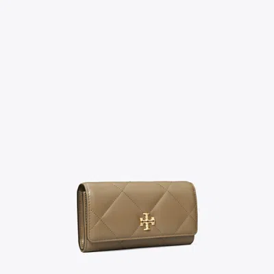 Tory Burch Kira Diamond Quilt Flap Wallet In Gold