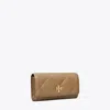 Tory Burch Kira Diamond Quilt Flap Wallet In Taupe Oak