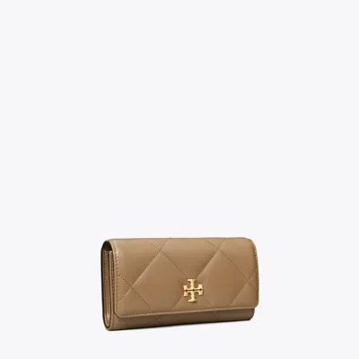 Tory Burch Kira Diamond Quilt Flap Wallet In Brown