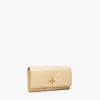 Tory Burch Kira Diamond Quilt Flap Wallet In Vanilla Soft Serve