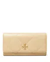 Tory Burch Kira Diamond Quilt Flap Wallet In Vanilla Soft Serve