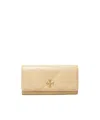 Tory Burch Kira Diamond Quilt Flap Wallet In Vanilla Soft Serve