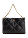 Tory Burch Kira Diamond-quilt Leather Tote Bag In Black