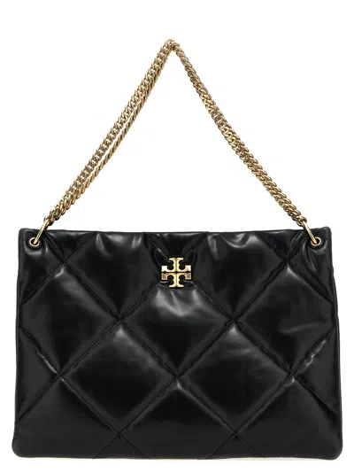 Tory Burch Kira Diamond Quilt Hobo Tote Bag In Black