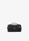Tory Burch Kira Diamond Quilt Leather Beauty Case In Black