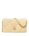 Tory Burch Kira Diamond Quilted Leather Wallet On A Chain In Vanilla