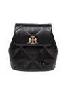 Tory Burch Mini Kira Diamond Backpack In Black Leather