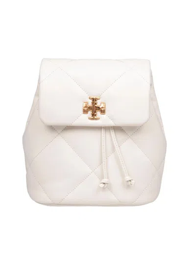 Tory Burch Kira Diamond Quilt Leather Mini Backpack In White
