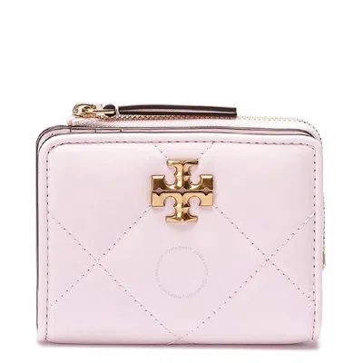 Tory Burch Kira Diamond Quilt Leather Wallet In Pink