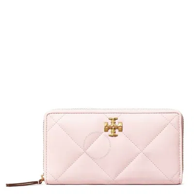 Tory Burch Kira Diamond Quilt Leather Wallet In Pink