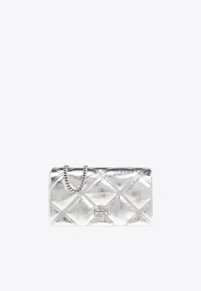 Tory Burch Kira Diamond Quilt Metallic Chain Clutch