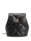 Tory Burch Mini Kira Diamond Backpack In Black Leather