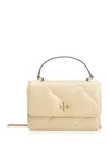 Tory Burch Kira Mini Pave Logo Quilted Leather Wallet On Chain
