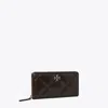 Tory Burch Kira Diamond Quilt Pavé Zip Continental Wallet In Brown
