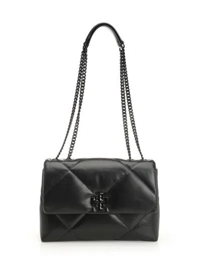 Tory Burch Kira Diamond Quilt Powder Coated Convertible Shoulder Bag Shoulder Bags Black
