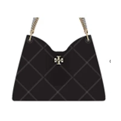 Tory Burch Kira Diamond Quilt Satchel Bag In Black