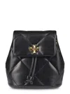 Tory Burch Kira Diamond Quilt Small Backpack In Black