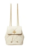 Tory Burch Kira Diamond Quilt Small Backpack In White