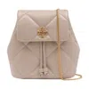 Tory Burch Kira Diamond Quilt Small Backpack In White